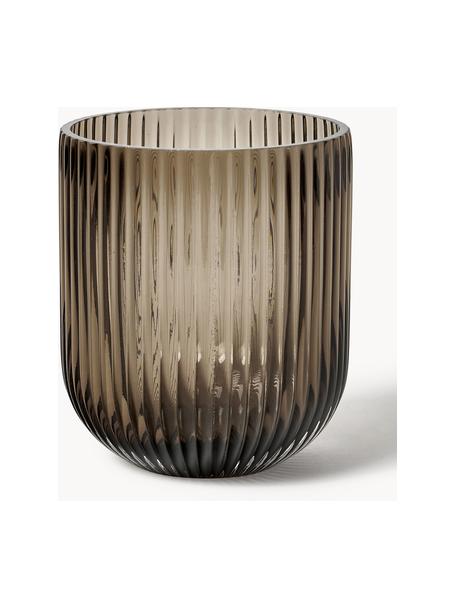 Vase en verre Simple Stripe, haut. 14 cm, Verre, Grège, translucide, Ø 12 x haut. 14 cm