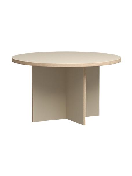 Tavolo da pranzo rotondo Cirkel Ø 129 cm, Piano del tavolo: Eorolight, pannello di fi, Struttura: Eorolight, pannello di fi, Beige, Ø 129 x Alt. 74 cm