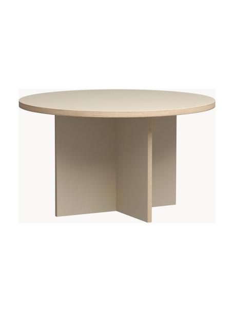 Ronde eettafel Cirkel, Ø 129 cm, Tafelblad: Eurolight, MDF, gelaminee, Frame: Eurolight, MDF, gelaminee, Lichtbeige, Ø 129 cm