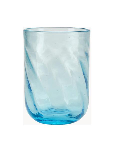 Bicchiere Twist 4 pz, Vetro, Azzurro, Ø 8 x Alt. 11 cm, 300 ml