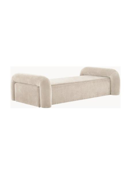 Fluwelen daybed Komoro, Bekleding: fluweel (100% polyester) , Frame: MDF, Fluweel lichtbeige, B 120 x H 220 cm