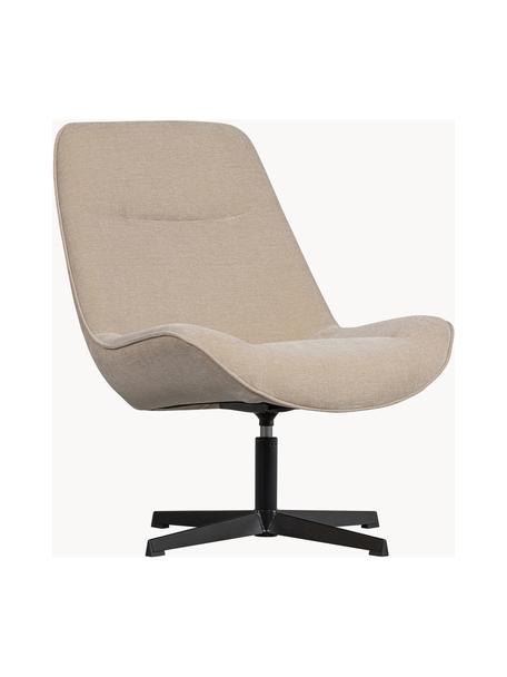 Krzesło obrotowe z szenilu Stach, Tapicerka: szenil (100% poliester) D, Stelaż: tworzywo sztuczne, metal , Beżowy szenil, czarny, S 72 x G 87 cm