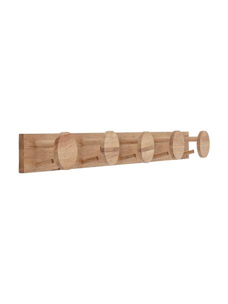 Garderobenleiste Emme aus Holz mit 10 Haken, Gummiholz, Braun, B 90 x H 9 cm