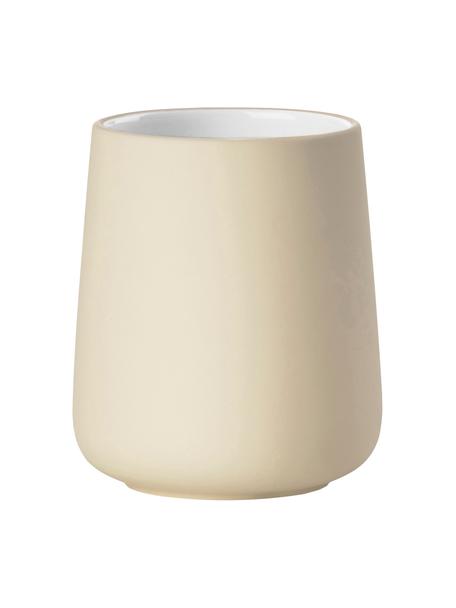 Pohár na zubné kefky z porcelánu Nova One, Porcelán, Béžová, Ø 8 x V 10 cm