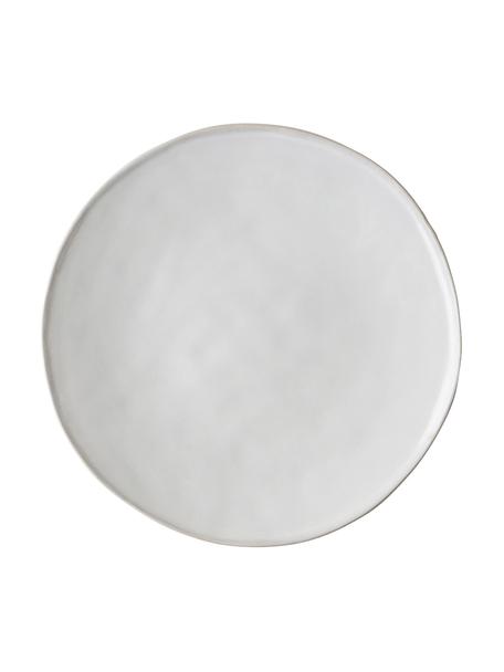 Plytký tanier z kameniny White Organic, 4 ks, Kamenina, Biela, Ø 27 x 3 cm