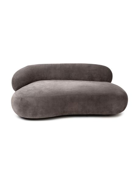 Sofa w kształcie nerki Alba (2-osobowa), Tapicerka: 97% poliester, 3% nylon D, Stelaż: lite drewno świerkowe z c, Nogi: tworzywo sztuczne, Szara tkanina, S 185 x G 114 cm, oparcie lewostronne