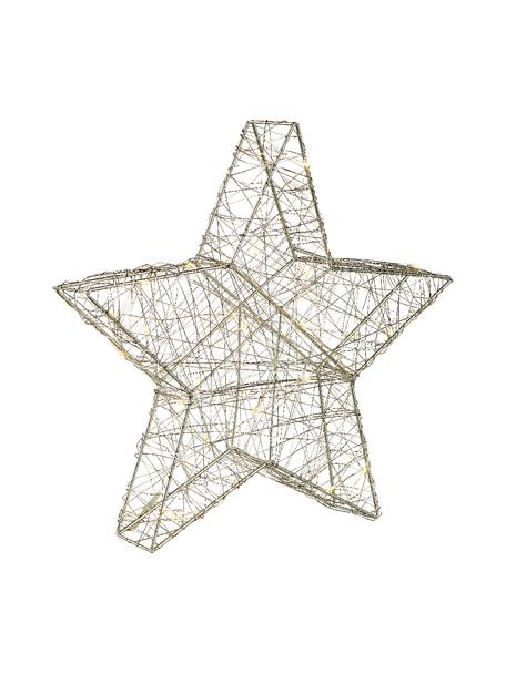 Étoile lumineuse LED à piles Marika, Métal, Couleur argentée, larg. 30 x haut. 29 cm