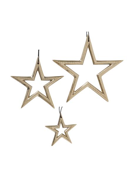 Stern-Anhänger Taumi, 3-tlg., Aluminium, Goldfarben, Set mit verschiedenen Größen