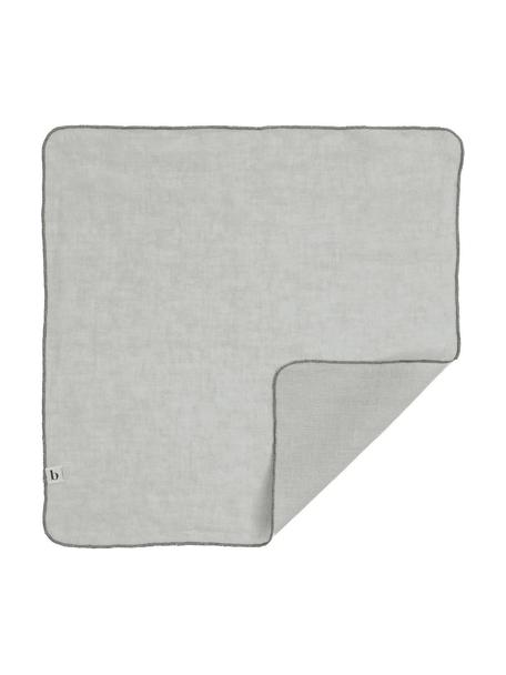 Serviette de table lin gris clair Gracie, 2 pièces, 100 % lin, Gris, larg. 45 x long. 45 cm