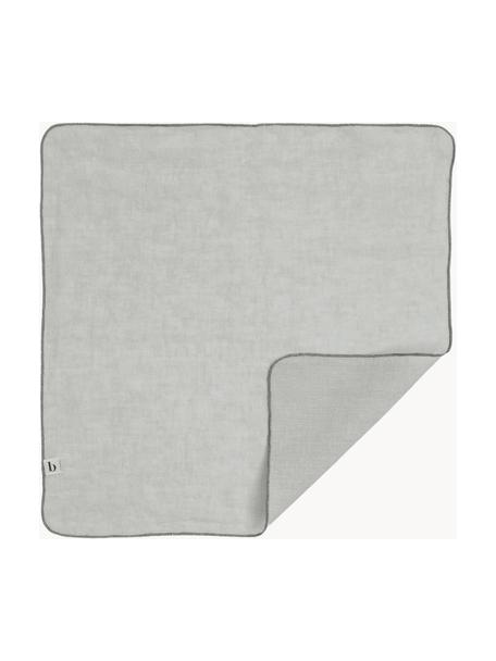 Tovagliolo in lino con orlo a giorno Gracie 2 pz, 100% lino, Grigio, Larg. 45 x Lung. 45 cm