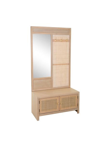 Mueble recibidor y zapatero con espejo Cayetana, Estructura: madera, Marrón, An 90 x Al 181 cm