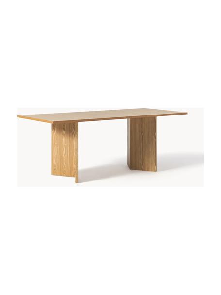 Table en bois Toni, 200 x 90 cm, MDF avec placage en frêne, laqué, certifié FSC, Bois de frêne, laqué, Ø 200 x haut. 90 cm