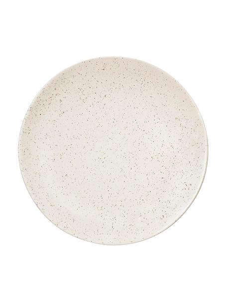 Assiettes plates rustiques artisanales Nordic Vanilla, 4 pièces, Grès cérame, Blanc crème, moucheté, Ø 26 cm