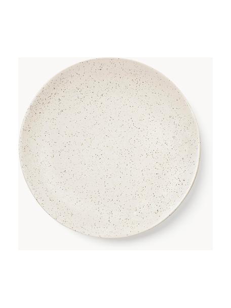 Assiettes plates artisanales Nordic Vanilla, 4 pièces, Grès cérame, Blanc cassé, chiné, Ø 26 cm