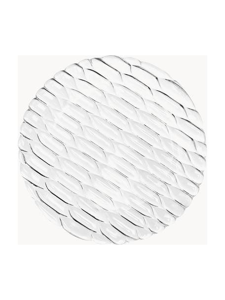 Plytký tanier so štruktúrovaným vzorom Jellies, 4 ks, Plast, Priehľadná, Ø 25 cm