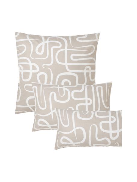 Baumwollperkal-Kopfkissenbezug Malu, Webart: Perkal Fadendichte 144 TC, Beige, Weiss, B 65 x L 65 cm