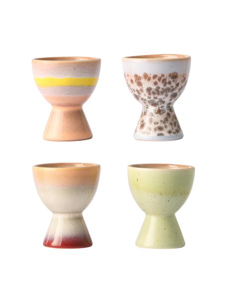 Coquetiers artisanaux 70's, 4 élém., Grès cérame, Multicolore, Ø 5 x haut. 6 cm