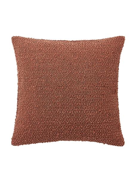 Poszewka na poduszkę bouclé Bellamie, 2 szt., Bouclé (95% poliester, 5% akryl), Rdzawoczerwony, S 45 x D 45 cm