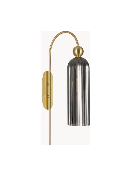 Wandlamp Antic, Lampenkap: glas, Goudkleurig, grijs, Ø 10 x H 30 cm