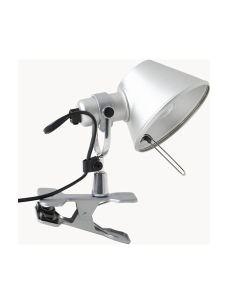 Kleine klem bureaulamp Tolomeo Micro Pinza, Zilverkleurig, Ø 16 x H 20 cm