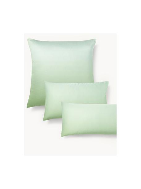 Taie d'oreiller en satin de coton Jania, Tons verts, larg. 65 x long. 65 cm