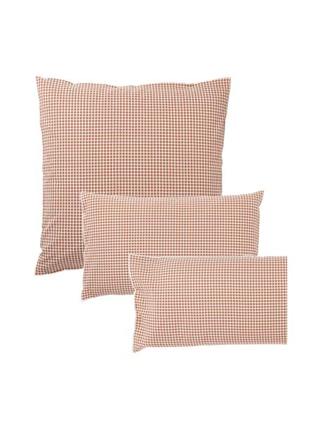 Poszewka na poduszkę z tkaniny typu seersucker Davey, Terakota, S 40 x D 80 cm