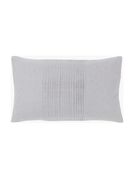 Funda de cojín de lino texturizada Dalia, 51% lino, 49% algodón, Gris, An 30 x L 50 cm