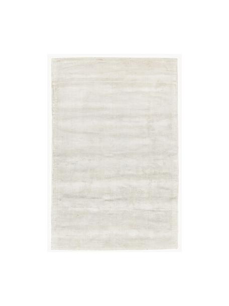 Ručně tkaný viskózový koberec Jane, Tlumeně bílá, Š 80 cm, D 150 cm (velikost XS)