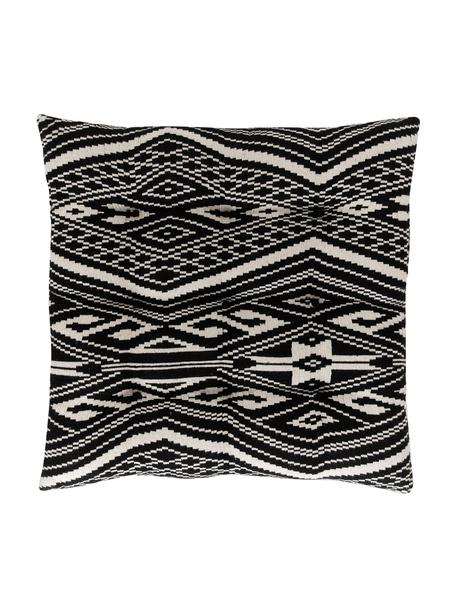 Poduszka na krzesło z bawełny Blaki, Czarny, kremowobiały, S 40 x D 40 cm
