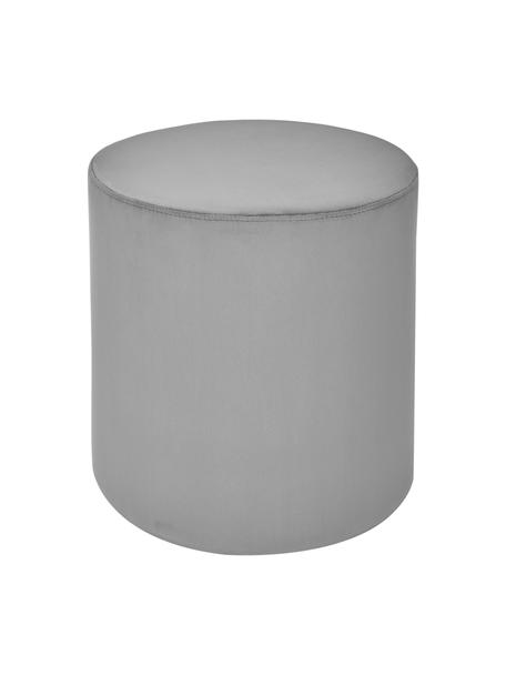 Pouf en velours Daisy, Velours gris, Ø 38 x haut. 45 cm