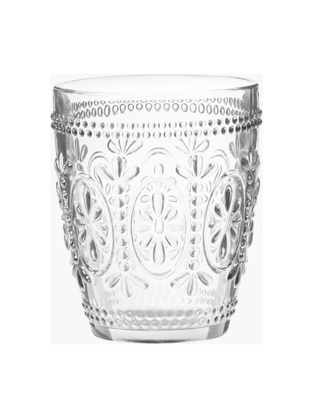 Bicchiere con motivo floreale in rilievo Chambord 6 pz, Vetro, Trasparente, Ø 8 x Alt. 10 cm, 250 ml