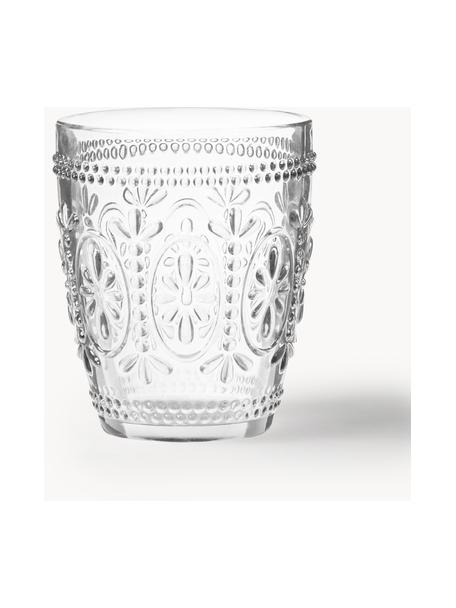 Vasos con relieves Chambord, 6 uds., Vidrio, Transparente, Ø 8 x Al 10 cm, 250 ml