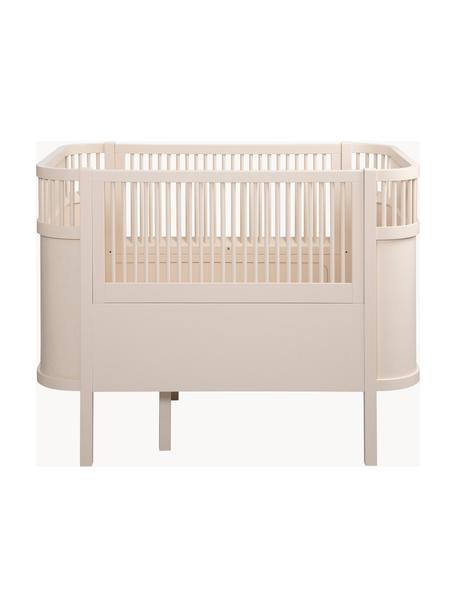 Lettino per bambini allungabile in legno di betulla Baby & Junior, 70 x 110/150 cm, Legno di betulla laccato, Beige chiaro, Larg. 70 x Lung. 110/150 cm