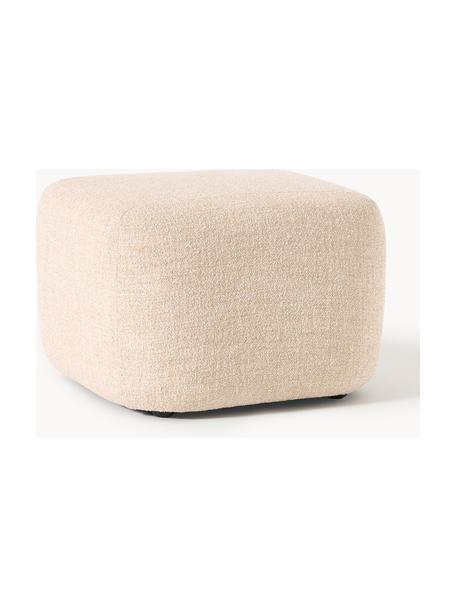 Pouf en bouclé Wolke, Bouclé pêche, larg. 64 x haut. 41 cm