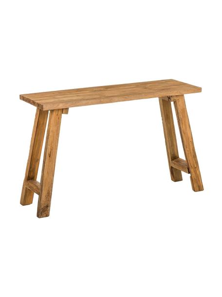 Wandtafel Lawas van teakhout, Gerecycled teakhout, naturel, Teakhout, B 120 x D 40 cm