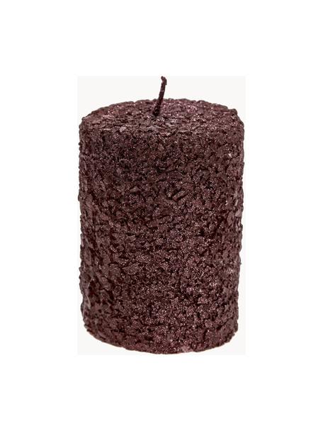 Vela pilar artesanal Gliteria, Cera, Color vino, Ø 7 x Al 11 cm