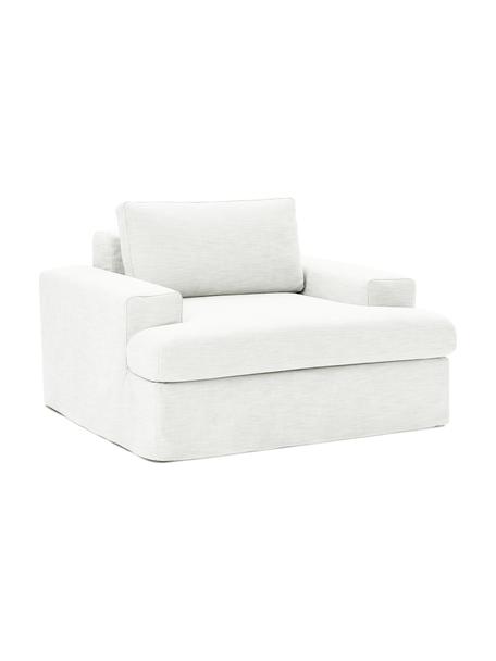 Fauteuil Russell, Tissu blanc crème, larg. 103 x haut. 77 cm