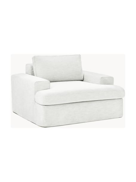 Fauteuil Russell met afneembare hoezen, Bekleding: 100% katoen Met 50.000 sc, Frame: massief grenenhout FSC-ge, Poten: kunststof, Geweven stof gebroken wit, B 103 x H 112 cm