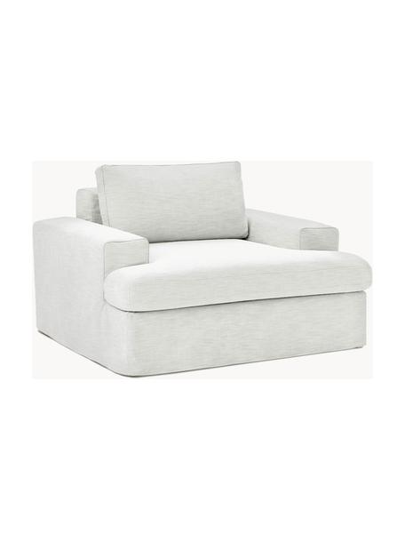 Sillón con tapizado desenfundable Russell, Tapizado: 100% algodón Alta resiste, Estructura: madera de pino maciza, co, Patas: plástico Este producto es, Tejido blanco Off White, An 103 x F 112 cm