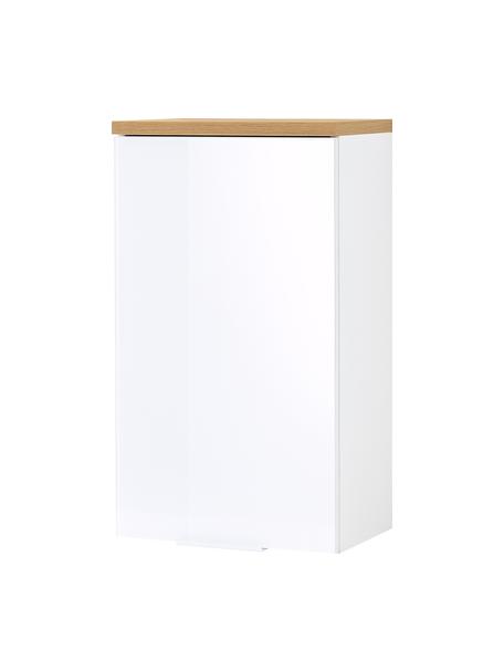 Badkamer wandkast Julian, B 39 cm, Frame: spaanplaat, melamine geco, Wit, houtkleurig, B 39 cm x H 69 cm
