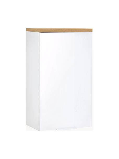 Badkamer wandkast Julian, B 39 cm, Frame: spaanplaat, melamine geco, Wit, houtkleurig, B 39 cm x H 69 cm