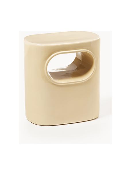 Ovaler Beistelltisch Space, Steingut, Hellbeige, B 36 x H 39 cm