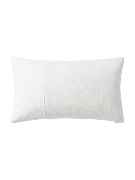 Poszewka na poduszkę z bawełny z przeszyciem Terre, 80% bawełna, 20% len, Biały, S 30 x D 50 cm