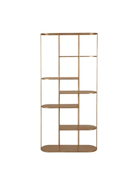 Standregal Grayson mit Antik-Finish, Stahl, pulverbeschichtet mit Antik-Finish, Goldfarben, B 90 x H 180 cm