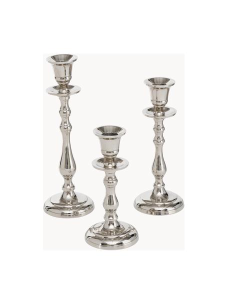Lot de chandeliers argentés Vicco, 3 élém., Aluminium, Argenté, Lot de différentes tailles