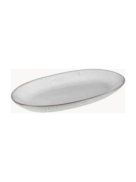 Ručně vyrobený servírovací talíř Nordic Sand, D 30 cm, Kamenina, Světle šedá, Š 30 cm, H 17 cm