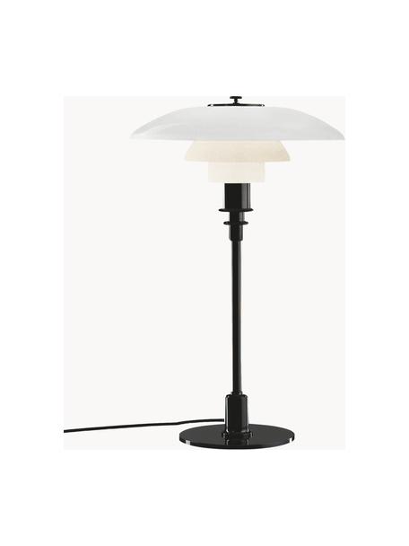 Lampa stołowa ze szkła dmuchanego PH 3/2, Stelaż: mosiądz metalizowany, Czarny, biały, Ø 29 x 47 cm