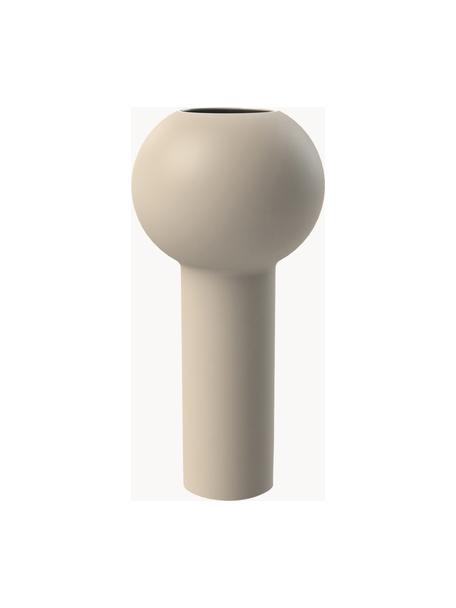 Handbemalte Vase Pillar, H 24 cm, Keramik, Hellbeige, Ø 12 x H 24 cm