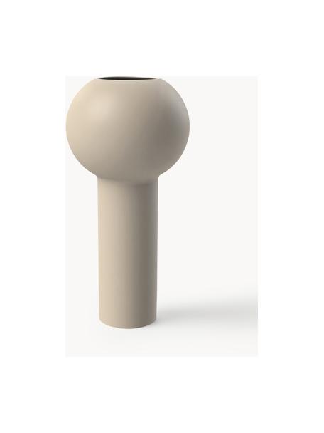 Handbemalte Vase Pillar, H 24 cm, Keramik, Hellbeige, Ø 12 x H 24 cm