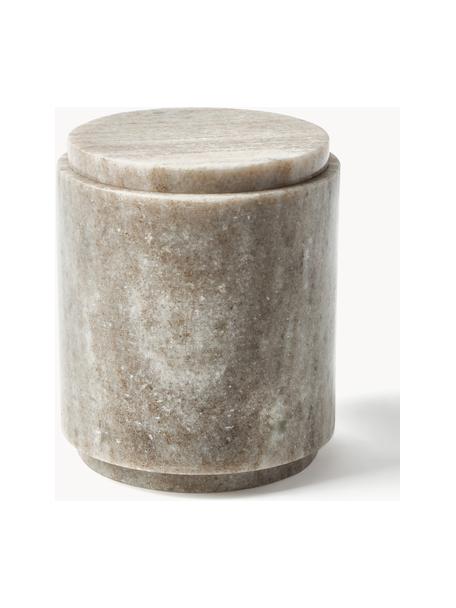 Boîte de rangement en marbre Simba, haut. 12 cm, Marbre, Beige, marbré, Ø 10 x haut. 12 cm